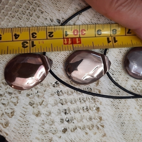 VERY beautiful 3 strand 3 pendant necklace with mixed metals - Picture 4 of 5